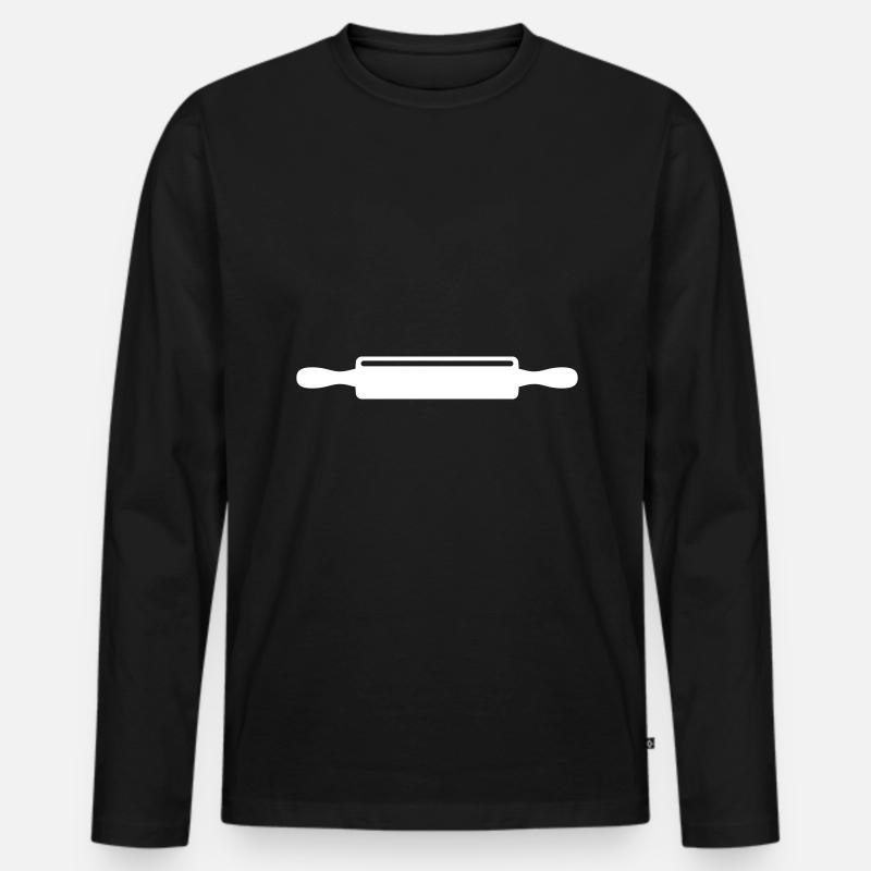 Kitchen roll rolling pin - Men's Premium Organic Long Sleeve Shirt - black
