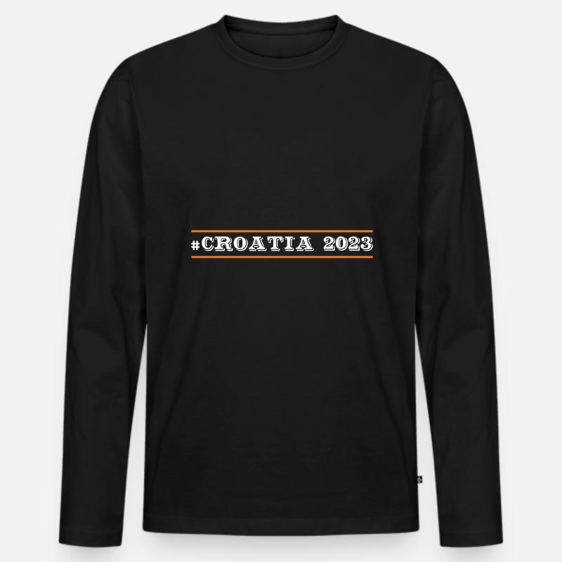 Croatia 2023 - Männer Premium Bio Langarmshirt - Schwarz