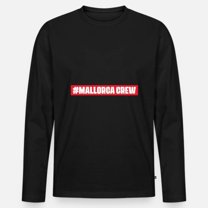 Mallorca Crew - Männer Premium Bio Langarmshirt - Schwarz