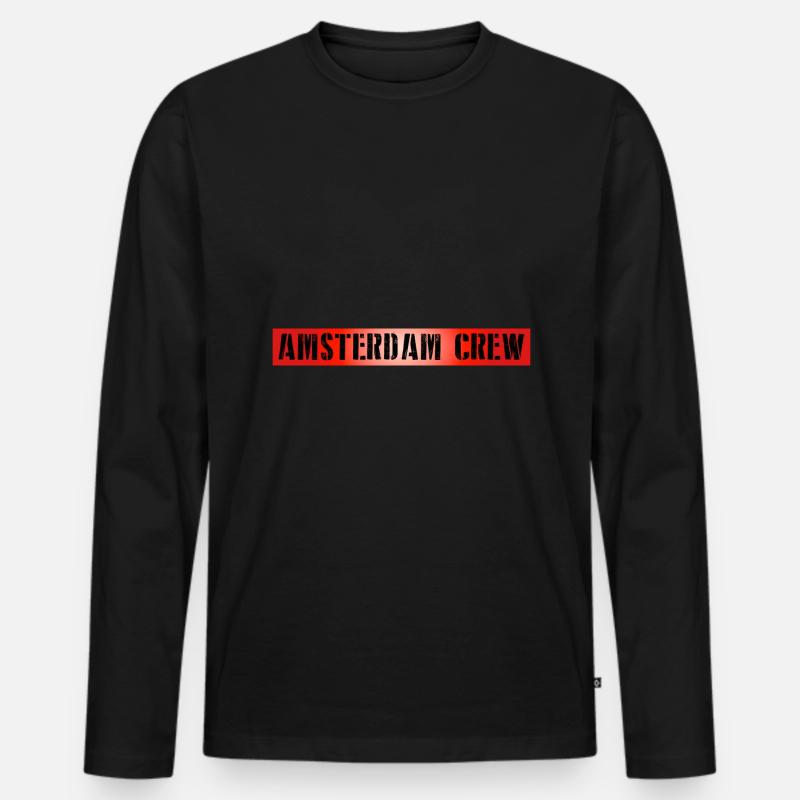Amsterdam Crew - Männer Premium Bio Langarmshirt - Schwarz