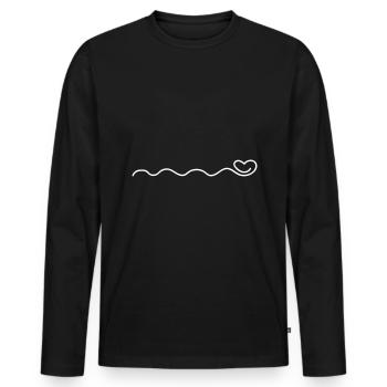 heart ornaments - Men's Premium Organic Long Sleeve Shirt - black - Front - Nico (187cm)