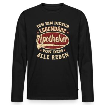 Apotheker Ich bin dieser legendäre Apotheker - Männer Premium Bio Langarmshirt - Schwarz - Vorne - Nico (187cm)