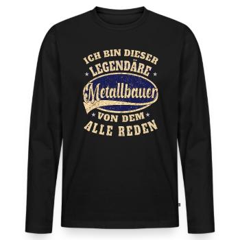 Metallbauer ich bin dieser legendäre Metallbauer - Männer Premium Bio Langarmshirt - Schwarz - Vorne - Nico (187cm)