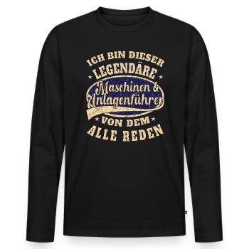Maschinen Anlagenführer ich bin dieser legendäre - Männer Premium Bio Langarmshirt - Schwarz - Vorne - Nico (187cm)