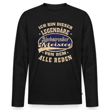Mechatroniker Meister ich bin dieser legendäre - Männer Premium Bio Langarmshirt - Schwarz - Vorne - Nico (187cm)