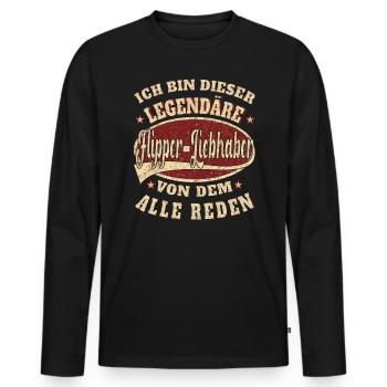 Flipper-liebhaher ich bin dieser legendäre Flipper - Männer Premium Bio Langarmshirt - Schwarz - Vorne - Nico (187cm)