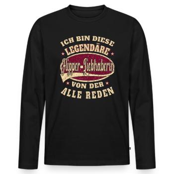 Flipper-liebhaherin ich bin dieser legendäre - Männer Premium Bio Langarmshirt - Schwarz - Vorne - Nico (187cm)