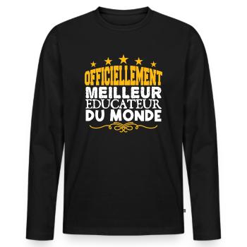 Educateur | meilleur Educateur | légende Educateur - T-shirt manches longues Premium bio Homme - noir - Devant - Nico (187cm)