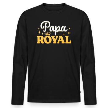 Royal Dad Man Father Dad Father's Day - Men's Premium Organic Long Sleeve Shirt - black - Front - Nico (187cm)