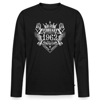 February 1962| February 1962 anniversary 1962 - Men's Premium Organic Long Sleeve Shirt - black - Front - Nico (187cm)