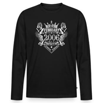 Februar 2006 | Februar 2006 Jubiläum 2006 - Männer Premium Bio Langarmshirt - Schwarz - Vorne - Nico (187cm)