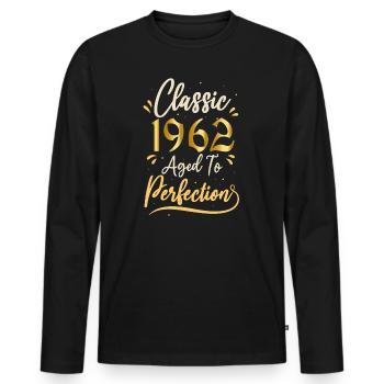 Birthday 1962 Gift 1962 Classic 1962 - Men's Premium Organic Long Sleeve Shirt - black - Front - Nico (187cm)