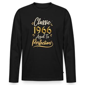 Birthday 1966 gift 1966 Classic 1966 - Men's Premium Organic Long Sleeve Shirt - black - Front - Nico (187cm)