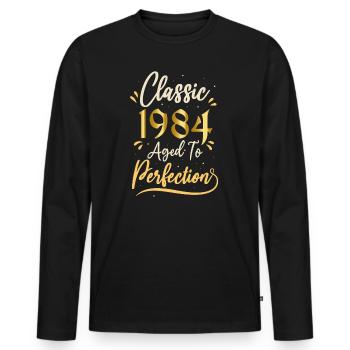 Anniversaire 1984 cadeau 1984 Classic 1984 - T-shirt manches longues Premium bio Homme - noir - Devant - Nico (187cm)