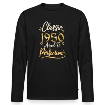 Anniversaire 1950 cadeau 1950 Classic 1950 - T-shirt manches longues Premium bio Homme - noir - Devant - Nico (187cm)