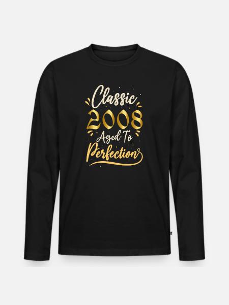Birthday 2008 gift 2008 Classic 2008 - Men's Premium Organic Long Sleeve Shirt - black