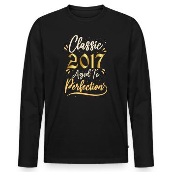 Birthday 2017 gift 2017 Classic 2017 - Men's Premium Organic Long Sleeve Shirt - black - Front - Nico (187cm)
