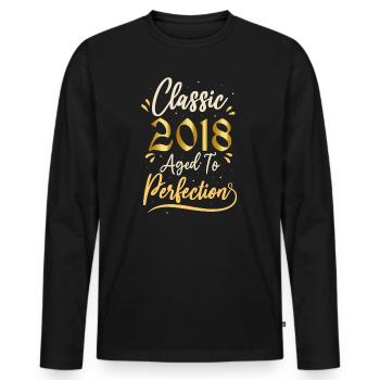 Birthday 2018 gift 2018 Classic 2018 - Men's Premium Organic Long Sleeve Shirt - black - Front - Nico (187cm)