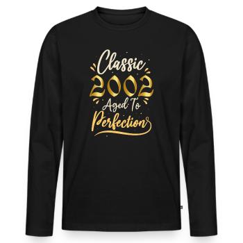 Anniversaire 2002 cadeau 2002 Classic 2002 - T-shirt manches longues Premium bio Homme - noir - Devant - Nico (187cm)