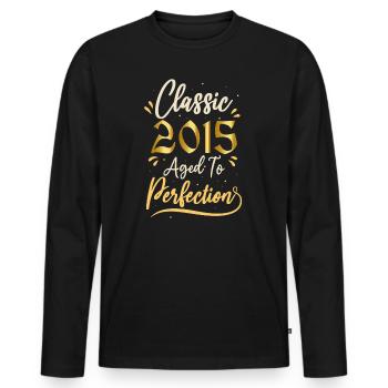 Birthday 2015 gift 2015 Classic 2015 - Men's Premium Organic Long Sleeve Shirt - black - Front - Nico (187cm)