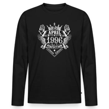 Avril 1996 | Avril 1996 anniversaire 1996 - T-shirt manches longues Premium bio Homme - noir - Devant - Nico (187cm)