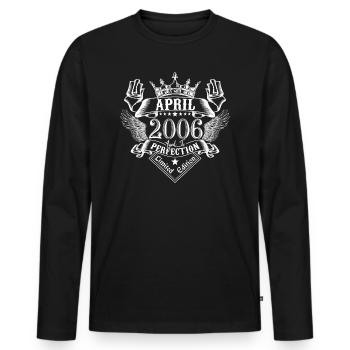 Avril 2006 | Avril 2006 anniversaire 2006 - T-shirt manches longues Premium bio Homme - noir - Devant - Nico (187cm)