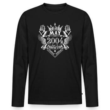 Mai 2004 | Mai 2004 anniversaire 2004 - T-shirt manches longues Premium bio Homme - noir - Devant - Nico (187cm)