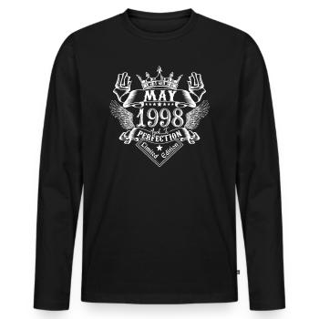 May 1998 | May 1998 anniversary 1998 - Men's Premium Organic Long Sleeve Shirt - black - Front - Nico (187cm)