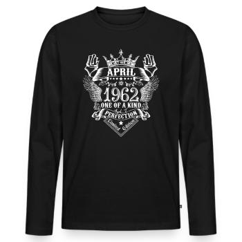 Avril 1962 anniversaire Avril 1962 Avril - T-shirt manches longues Premium bio Homme - noir - Devant - Nico (187cm)