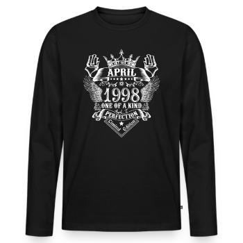 Avril 1998 anniversaire Avril 1998 Avril - T-shirt manches longues Premium bio Homme - noir - Devant - Nico (187cm)