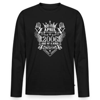 Avril 2006 anniversaire Avril 2006 Avril - T-shirt manches longues Premium bio Homme - noir - Devant - Nico (187cm)