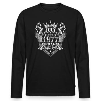 July 1977 anniversary July 1977 July - Men's Premium Organic Long Sleeve Shirt - black - Front - Nico (187cm)