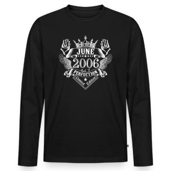 Juni 2006 | Juni 2006 Jubiläum 2006 - Männer Premium Bio Langarmshirt - Schwarz - Vorne - Nico (187cm)