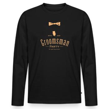 Bachelor Party Groomsman Gentleman - Men's Premium Organic Long Sleeve Shirt - black - Front - Nico (187cm)