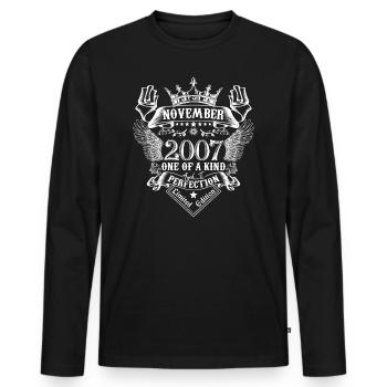 November 2007 Anniversary November 2007 November - Men's Premium Organic Long Sleeve Shirt - black - Front - Nico (187cm)