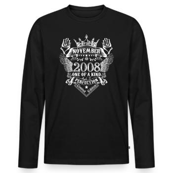 November 2008 Anniversary November 2008 November - Men's Premium Organic Long Sleeve Shirt - black - Front - Nico (187cm)