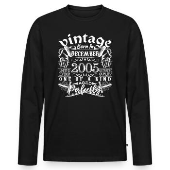 2005 December 2005 Anniversary December 2005 - Men's Premium Organic Long Sleeve Shirt - black - Front - Nico (187cm)