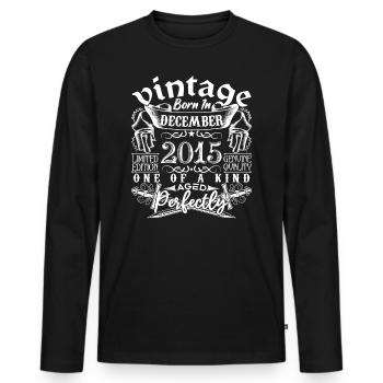 2015 December 2015 birthday December 2015 - Men's Premium Organic Long Sleeve Shirt - black - Front - Nico (187cm)