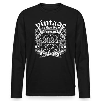2024 December 2024 birthday December 2024 - Men's Premium Organic Long Sleeve Shirt - black - Front - Nico (187cm)