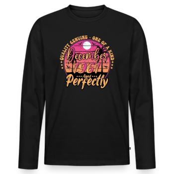 December 1961 Birthday 1961 December 1961 - Men's Premium Organic Long Sleeve Shirt - black - Front - Nico (187cm)