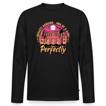 December 1998 Anniversary 1998 December 1998 - Men's Premium Organic Long Sleeve Shirt - black - Front - Nico (187cm)
