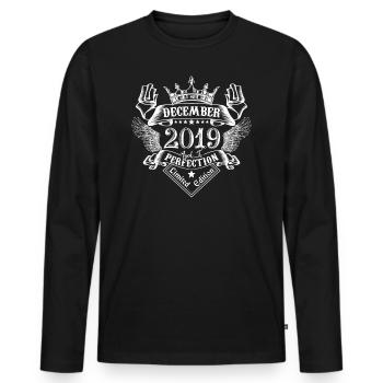 December 2019 | December 2019 Anniversary 2019 - Men's Premium Organic Long Sleeve Shirt - black - Front - Nico (187cm)