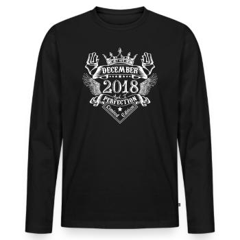 December 2018 | December 2018 Anniversary 2018 - Men's Premium Organic Long Sleeve Shirt - black - Front - Nico (187cm)