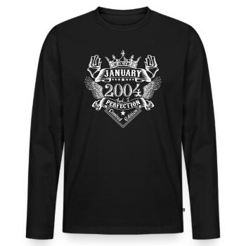 Janvier 2004 | Janvier 2004 anniversaire 2004 - T-shirt manches longues Premium bio Homme - noir - Devant - Nico (187cm)