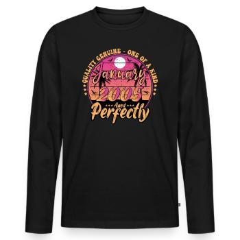 January 2005 Anniversary 2005 January 2005 - Men's Premium Organic Long Sleeve Shirt - black - Front - Nico (187cm)