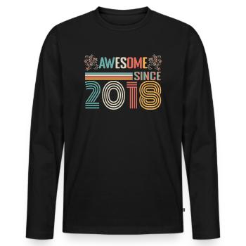 2018 anniversary since 2018 Vintage 2018 - Men's Premium Organic Long Sleeve Shirt - black - Front - Nico (187cm)