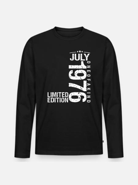 July 1976 July Anniversary July 1976 - Men's Premium Organic Long Sleeve Shirt - black