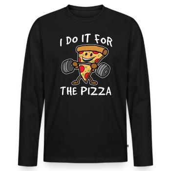 Diät - Männer Premium Bio Langarmshirt - Schwarz - Vorne - Nico (187cm)