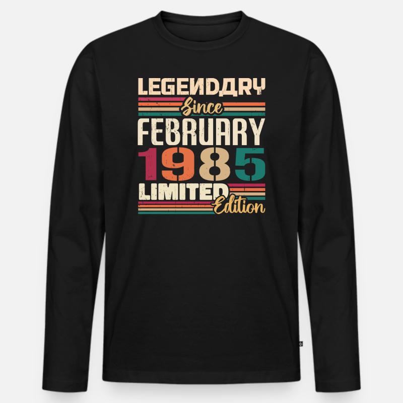 Febbraio 1985 Compleanno Presente Febbraio 1985 - Maglia a manica lunga ecologica premium da uomo - nero