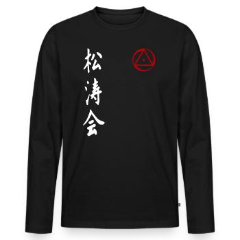 Shotokai Karaté Arts Martiaux Dojo Kimono Gym - T-shirt manches longues Premium bio Homme - noir - Devant - Nico (187cm)